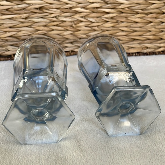 Fostoria Light Blue Ice Tea Drinking Goblets Glasses Set of 2 7” Tall - Picture 3 of 8